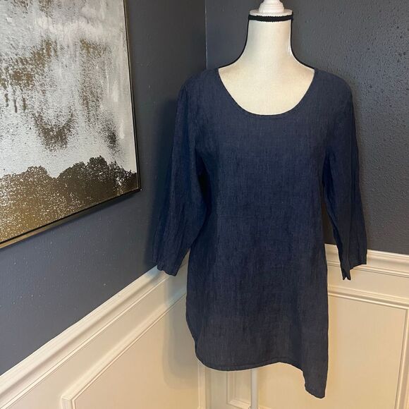 Flax Linen Soft Tunic - Picture 2 of 9